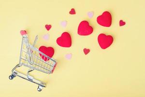 hearts with shopping cart photo