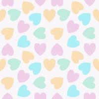 hearts arranged in pastel background, for fabric print, design background, multicolored hearts on white background, yellow color, green color, violet color, pink color vector