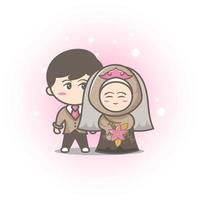 Funny cartoon of married brides vector