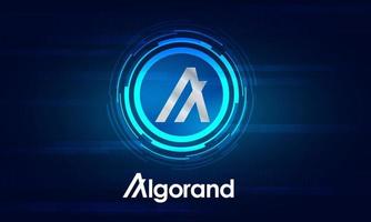 diseño de logotipo algorand con diseño de fondo azul de alta tecnología. vector