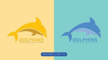 un logo de delfín simple y más elegante vector