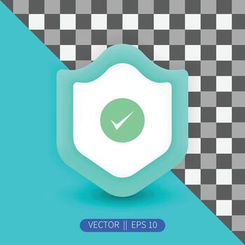 vector de escudo de malla 3d con color suave y diseño simple