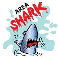linda caricatura de tiburón para el diseño de camisetas vector