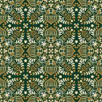 Ramadan seamless pattern with contour lantern, stars and mosque vector