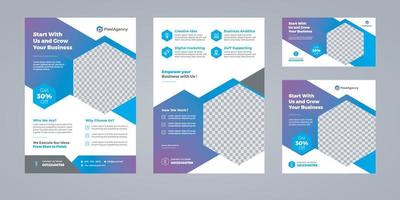 Corporate business flyer template with geometric shape used for business poster layout, Agency flyer, social media post template and leaflet design vector