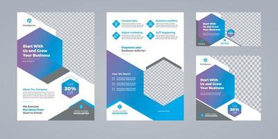 Digital Marketing flyer and social media banner template set vector