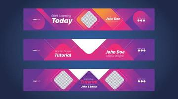 Modern youtube channel art or youtube header template vector