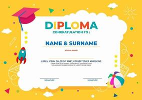 Kindergarten Certificate Template vector