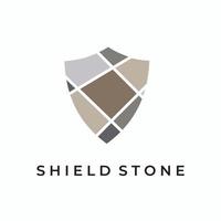 Color Block Retro Shield Stone vector