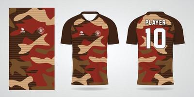 brown sports shirt jersey design template vector