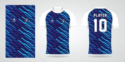 blue sports shirt jersey design template vector