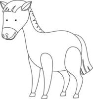 esquema de garabato de caballo para colorear vector