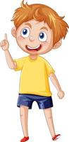 A boy standing on the floor cartoon character on white background vector