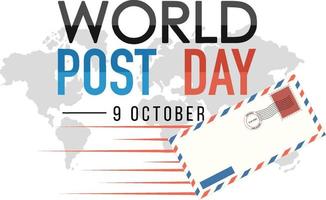 World Post Day banner with envelope vector