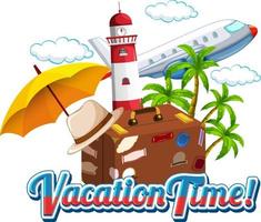 Vacation time icon with travel element vector