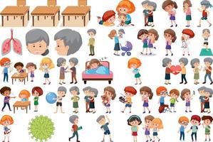 conjunto de diferentes actividades personas en estilo de dibujos animados vector