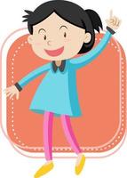 Little girl on white background vector