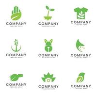 Set of eco and nature business logo icon design for multipurpose company vector