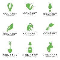 Set of eco and nature business logo icon design for multipurpose company vector