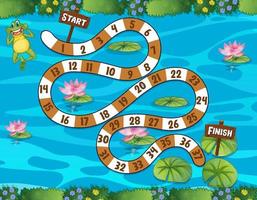 Counting numbers game template with pond background vector