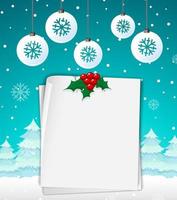 Empty banner in Christmas theme vector