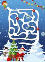 Maze game template with Christmas theme vector