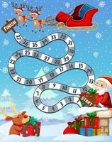 Counting numbers game template with Christmas theme vector