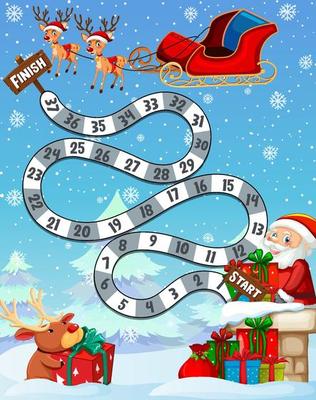 Counting numbers game template with Christmas theme