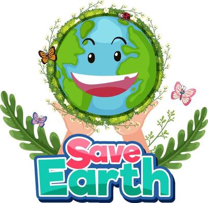 Save Earth concept with smiley earth globe