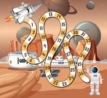 Counting numbers game template with astronaut theme vector