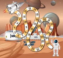 Counting numbers game template with astronaut theme vector