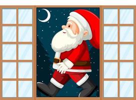 tema navideño santa en la puerta vector