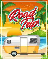 Road trip summer vacation poster concept vector