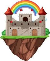 Isolated fantasy castle in cartoon style vector