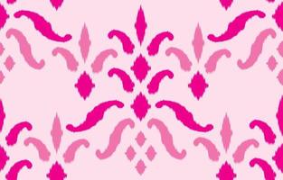 Beautiful Ethnic ikat art. Pink Seamless pattern in tribal, folk embroidery, and Mexican style. Aztec geometric art ornament print.Design for carpet, wallpaper, clothing, wrapping, fabric. vector