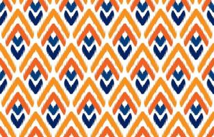 Beautiful ethnic abstract ikat art. Seamless pattern in tribal, folk embroidery, and Mexican style. Aztec geometric art ornament print. Design for carpet, wallpaper, wrapping, fabric, cover. vector