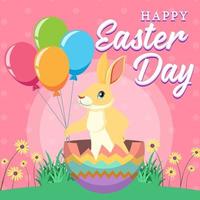 Happy Easter design with bunny in egg vector