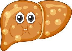 Fat Liver with face expression on white background vector