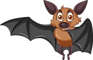 Brown bat cartoon character  on white background vector