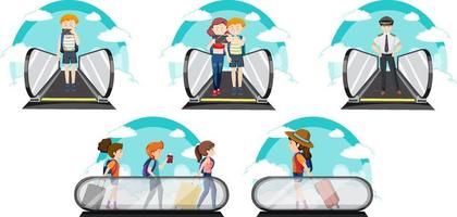 A set of Travel holiday theme man and women on white background vector