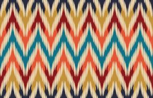 arte abstracto étnico ikat. patrón impecable en estilo tribal, bordado folclórico y mexicano. aztec chevron art ornament print.design para alfombra, papel pintado, ropa, envoltura, tela, cubierta, textil vector