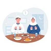 Ramadhan Fasting People Concept vector