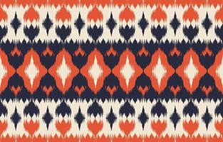 Beautiful ethnic abstract ikat art. Seamless pattern in tribal, folk embroidery, and Mexican style. Aztec geometric art ornament print. Design for carpet, wallpaper, wrapping, fabric, cover. vector