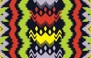 hermoso arte abstracto étnico ikat. patrón impecable en bordado tribal, folclórico, arte colorido. impresión de ornamento de arte geométrico azteca. diseño para moqueta, papel pintado, ropa, envoltura, tela, cubierta. vector