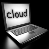 cloud word on laptop photo