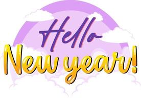 Hello new year font design vector