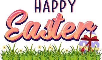 Happy Easter design with egg in garden vector