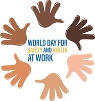 Poster design for world day for safety and health at work vector