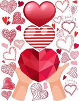 Valentine theme with many hearts vector