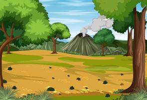 Prehistoric forest scene background vector